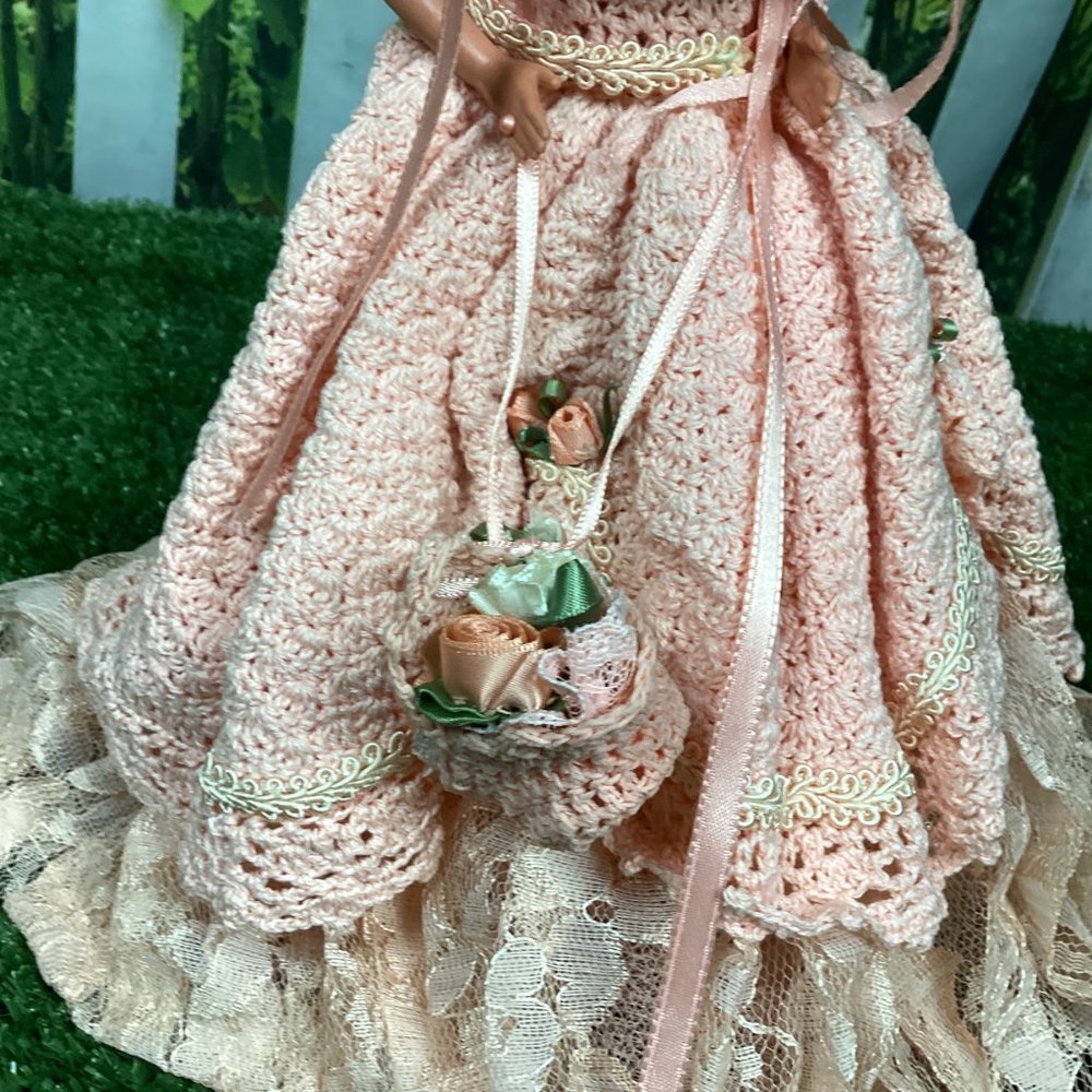 Hand Crochet Barbie Southern Belle Outfit Dress - Picture 4 of 13